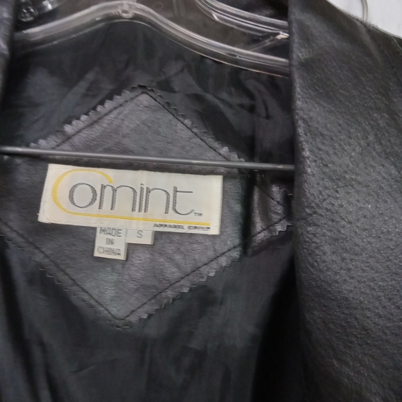 Vintage Coat OMINT APPAREL Maxie Black Leather Floral Suede Size Sm - Picture 4 of 16